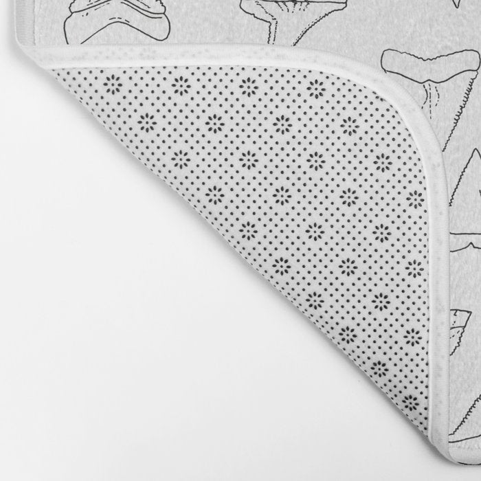 SHARK TEETH PATTERN-white Bath Mat Gallery Image 2