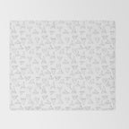 SHARK TEETH PATTERN-white Throw Blanket Gallery Image 2