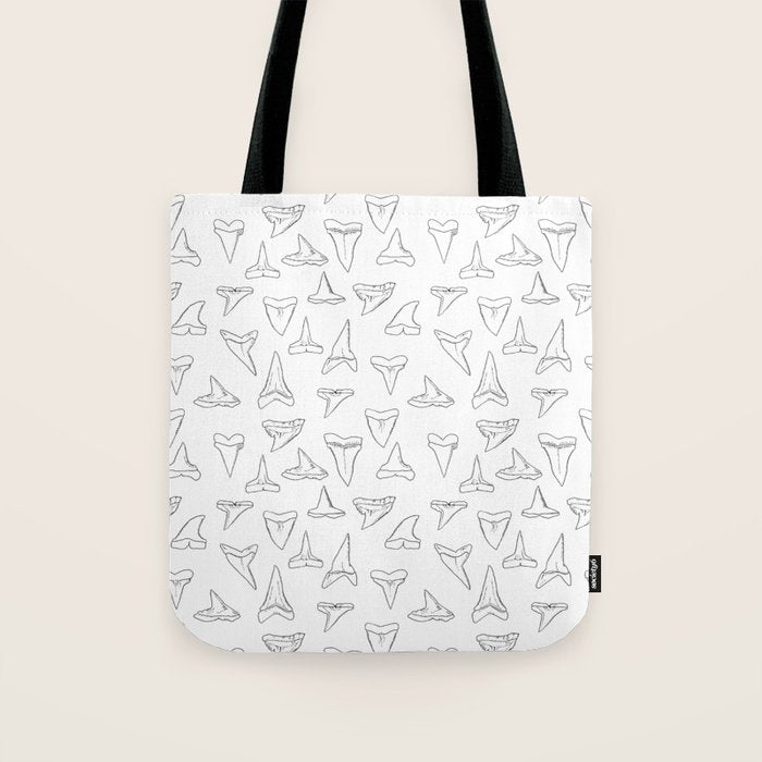 SHARK TEETH PATTERN-white Tote Bag Gallery Image 1