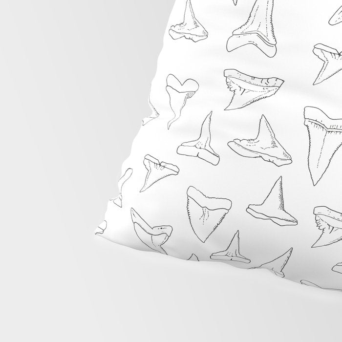 SHARK TEETH PATTERN-white Pillow Sham Gallery Image 4