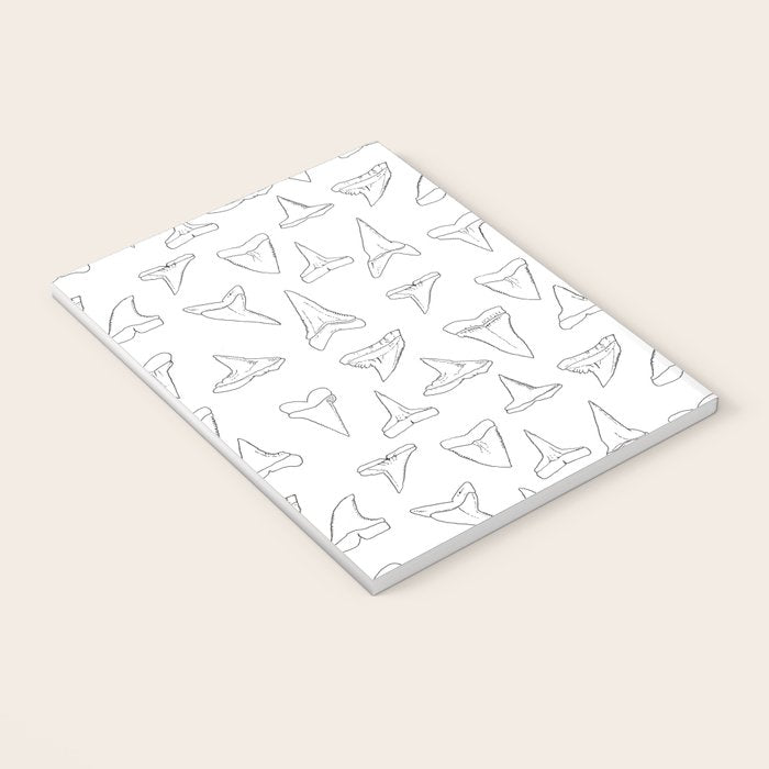 SHARK TEETH PATTERN-white Notebook Gallery Image 3