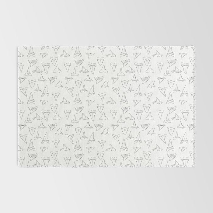 SHARK TEETH PATTERN-white Rug Gallery Image 2