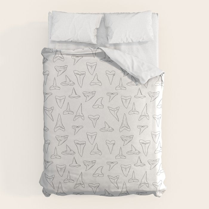 SHARK TEETH PATTERN-white Duvet Cover Gallery Image 1