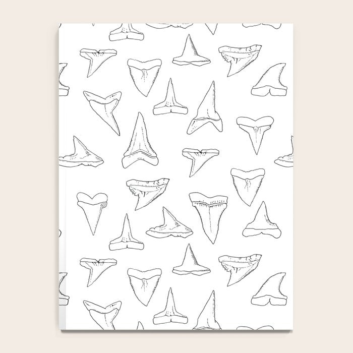 SHARK TEETH PATTERN-white Notebook Gallery Image 4
