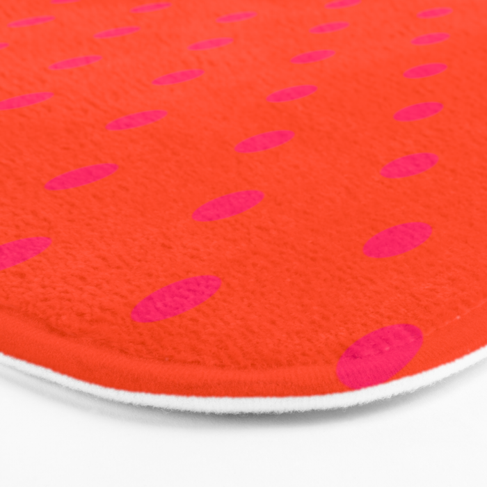 Orange Pop and Hot Neon Pink Polka Dots Bath Mat Gallery Image 3