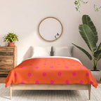 Orange Pop and Hot Neon Pink Polka Dots Comforter Gallery Image 3
