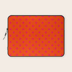 Orange Pop and Hot Neon Pink Polka Dots Laptop Sleeve Gallery Image 1
