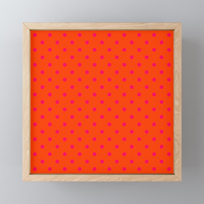 Orange Pop and Hot Neon Pink Polka Dots Mini Art Print Gallery Image 1