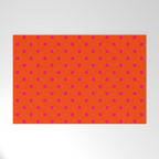 Orange Pop and Hot Neon Pink Polka Dots Welcome Mat Gallery Image 1