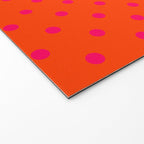 Orange Pop and Hot Neon Pink Polka Dots Welcome Mat Gallery Image 2