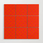 Orange Pop and Hot Neon Pink Polka Dots Wood Wall Art Gallery Image 1