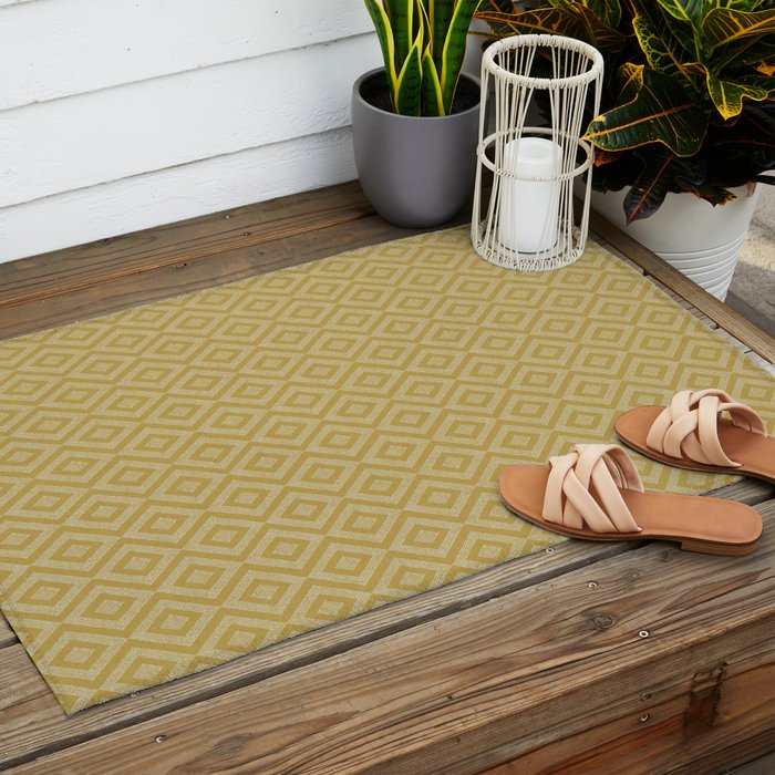 Hand-drawn Rhombus Pattern #1 Outdoor Rug Gallery Image 2