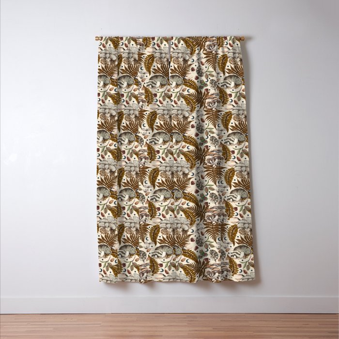 Mushrooms in moon forest A Window Curtain Gallery Image 3