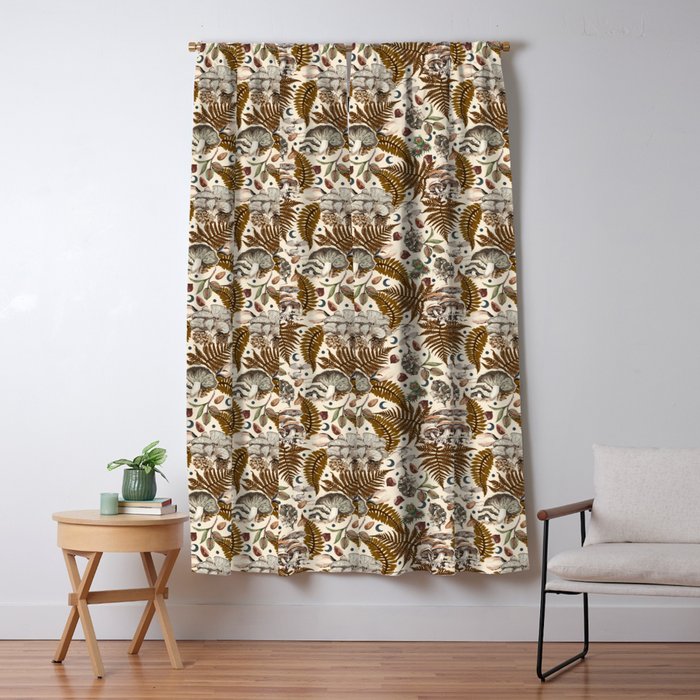 Mushrooms in moon forest A Window Curtain Gallery Image 5