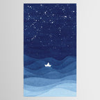 blue ocean waves, sailboat ocean stars Tablecloth Gallery Image 2