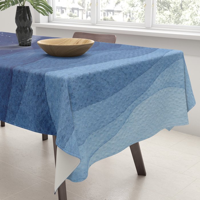 blue ocean waves, sailboat ocean stars Tablecloth Gallery Image 3