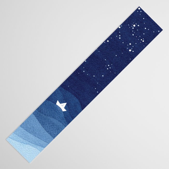 blue ocean waves, sailboat ocean stars Table Runner Gallery Image 3