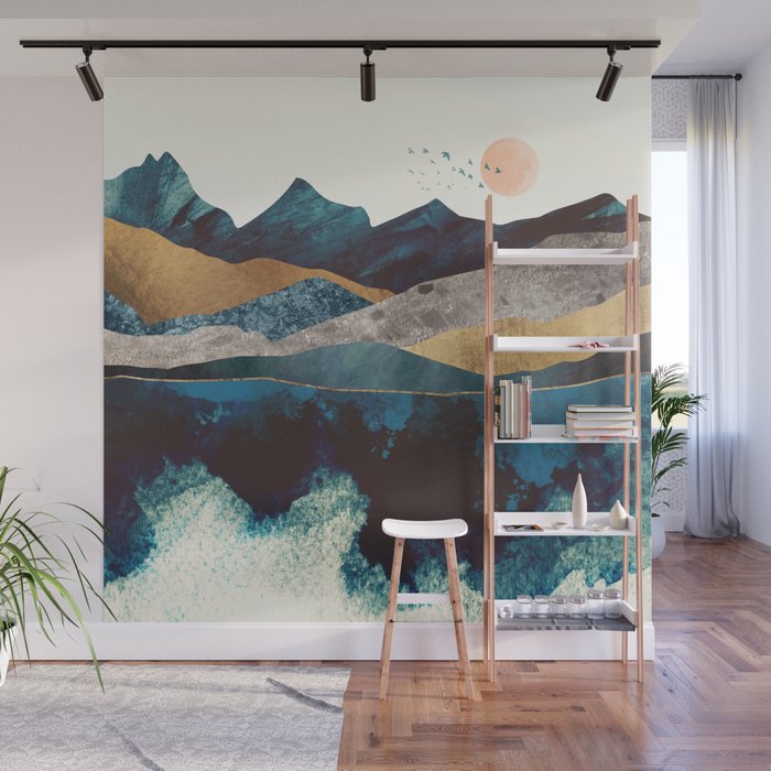 Blue Mountain Reflection Wall Mural Gallery Image 1
