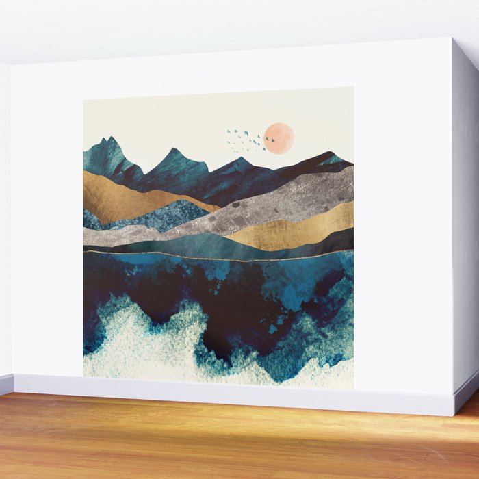 Blue Mountain Reflection Wall Mural Gallery Image 2