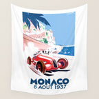 1937 MONACO Grand Prix Racing Poster Wall Tapestry Gallery Image 4