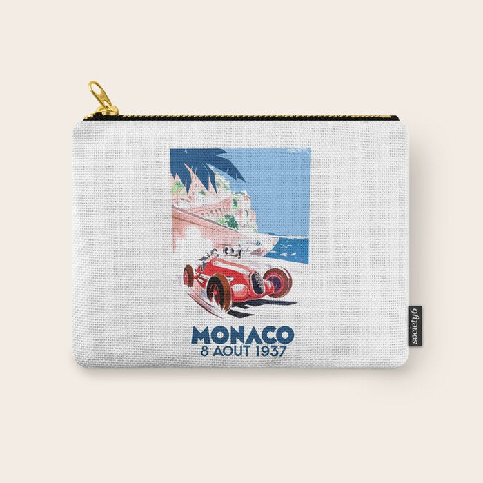 1937 MONACO Grand Prix Racing Poster Carry All Pouch Gallery Image 1