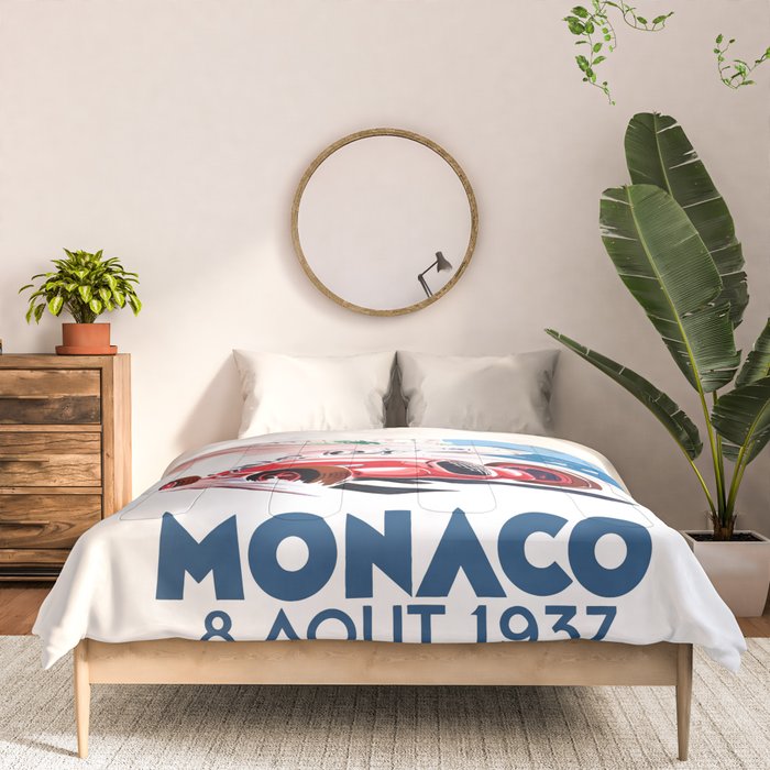 1937 MONACO Grand Prix Racing Poster Comforter Gallery Image 3