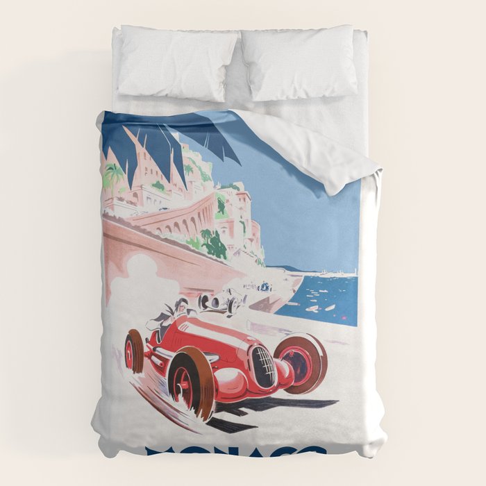 1937 MONACO Grand Prix Racing Poster Duvet Cover Gallery Image 6