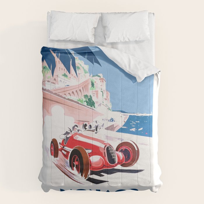 1937 MONACO Grand Prix Racing Poster Comforter Gallery Image 6