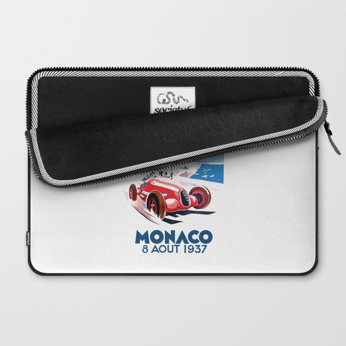 1937 MONACO Grand Prix Racing Poster Laptop Sleeve Gallery Image 2