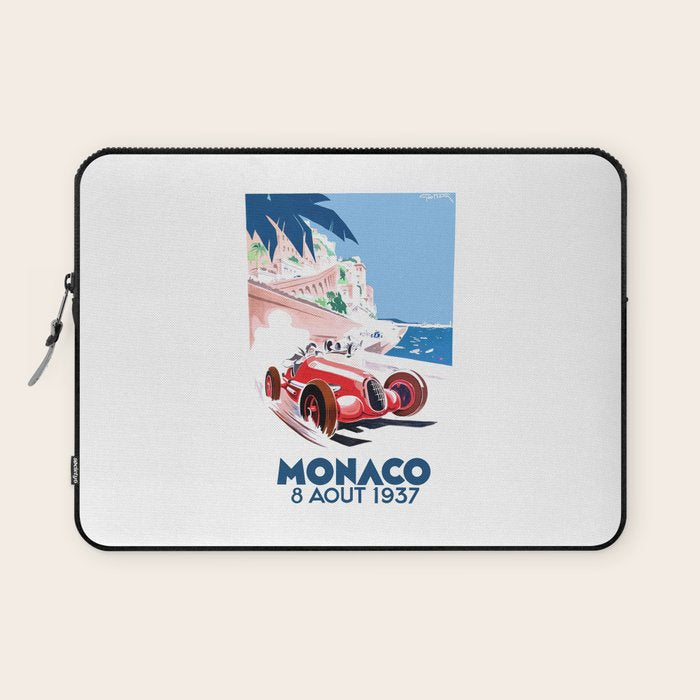 1937 MONACO Grand Prix Racing Poster Laptop Sleeve Gallery Image 1