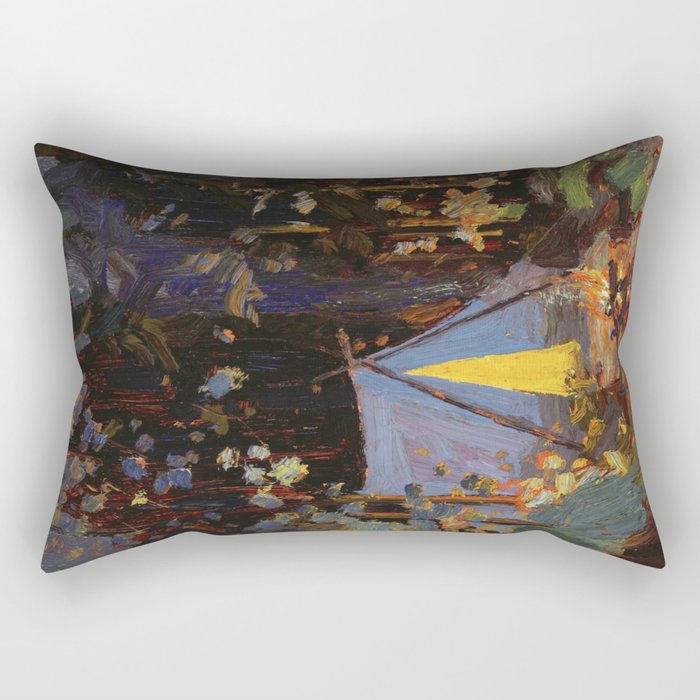 Tom Thomson Campfire 1916 Canadian Landscape Artist Rectangular Pillow Gallery Image 2