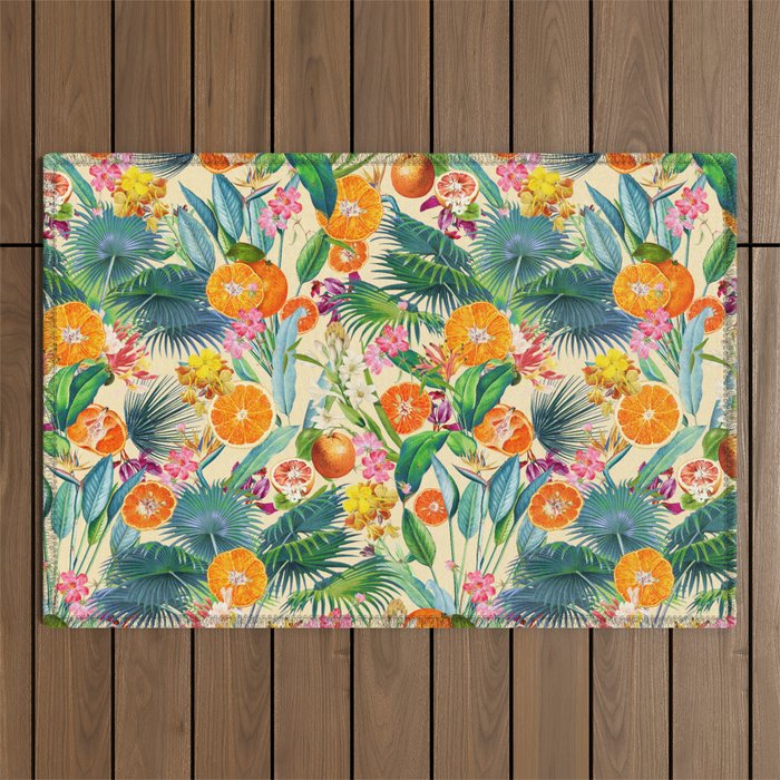 Tropical Orange Garden II Outdoor Rug Gallery Image 1