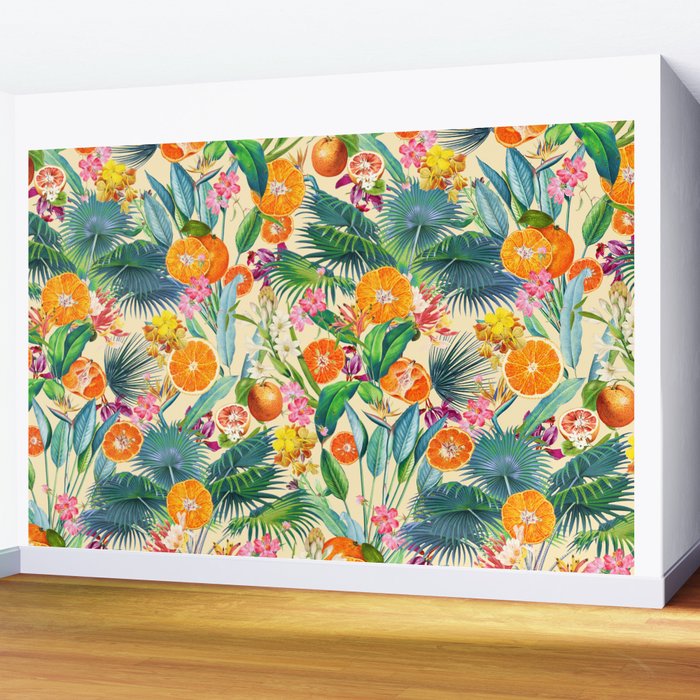 Tropical Orange Garden II Wall Mural Gallery Image 2