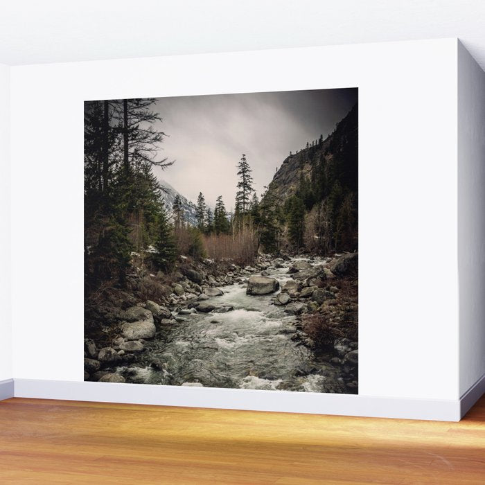 Winter Begins - River Mountain Nature Photography Wall Mural Gallery Image 2