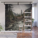 Winter Begins - River Mountain Nature Photography Wall Mural Gallery Image 1