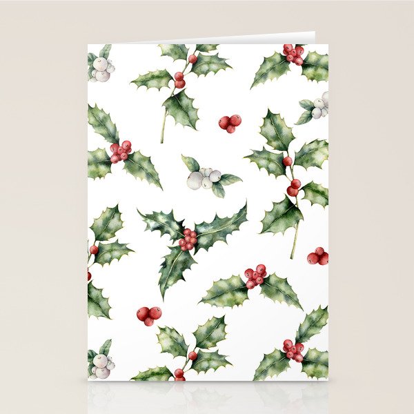 Christmas Holly Stationery Card Gallery Image 2
