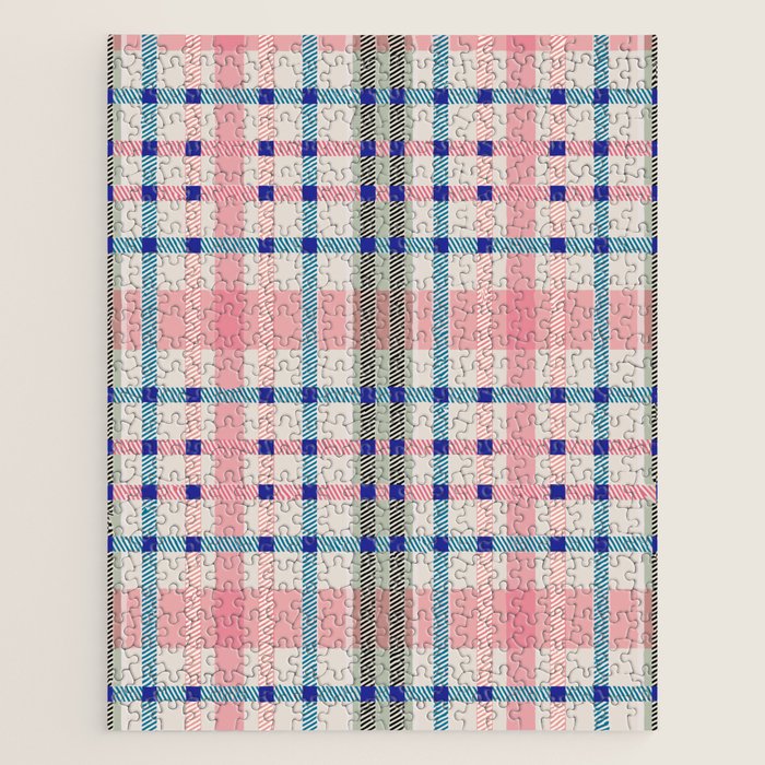 Vibrant Plaid Fusion B Jigsaw Puzzle Gallery Image 1