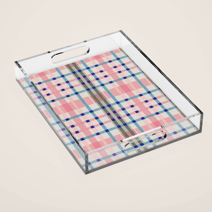 Vibrant Plaid Fusion B Acrylic Tray Gallery Image 1