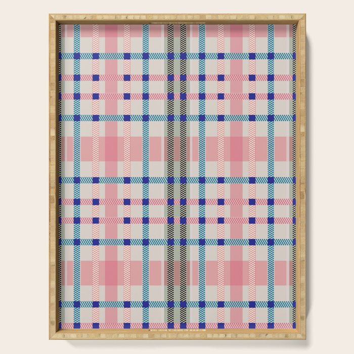 Vibrant Plaid Fusion B Serving Tray Gallery Image 1