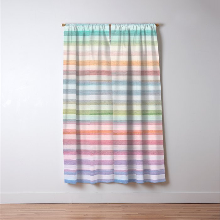 Colorful Soft Stripes Pattern Window Curtain Gallery Image 3