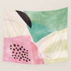 mid centruy organic shapes spring 21 /4 Wall Tapestry Gallery Image 4