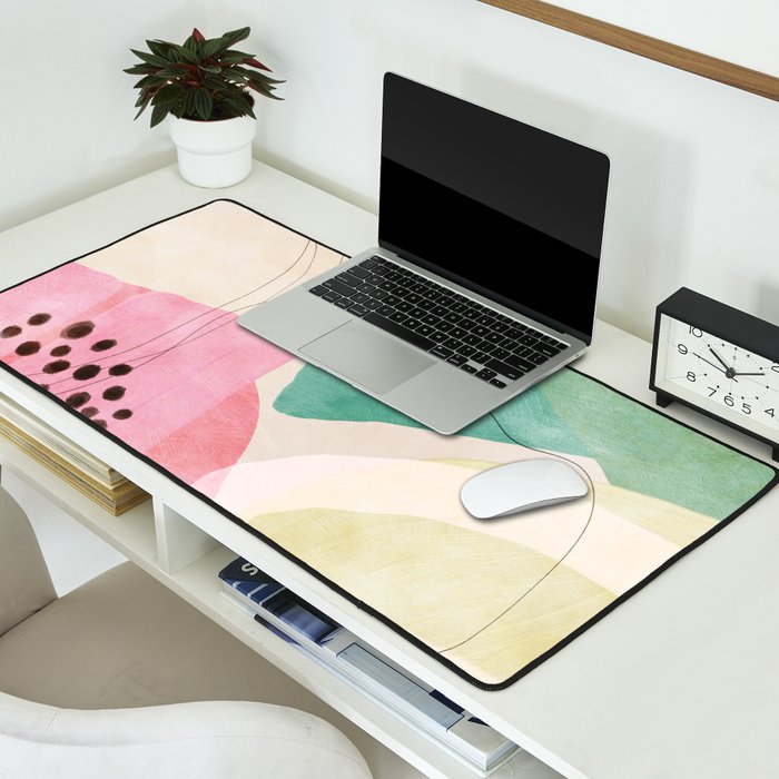 mid centruy organic shapes spring 21 /4 Desk Mat Gallery Image 2