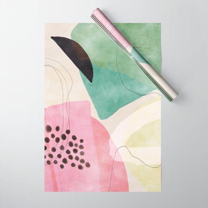 mid centruy organic shapes spring 21 /4 Wrapping Paper Gallery Image 1