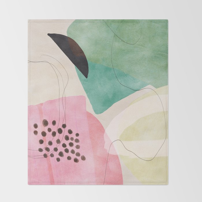 mid centruy organic shapes spring 21 /4 Throw Blanket Gallery Image 2
