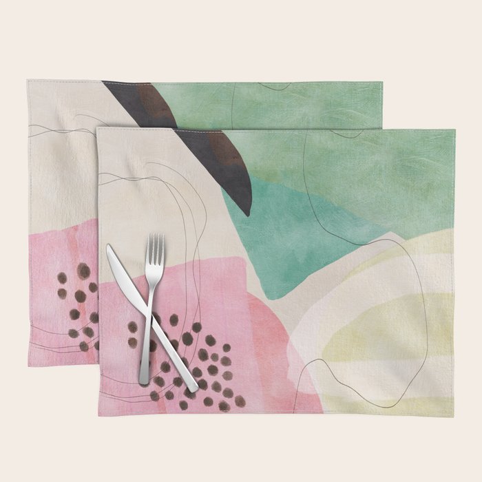 mid centruy organic shapes spring 21 /4 Placemat Gallery Image 1