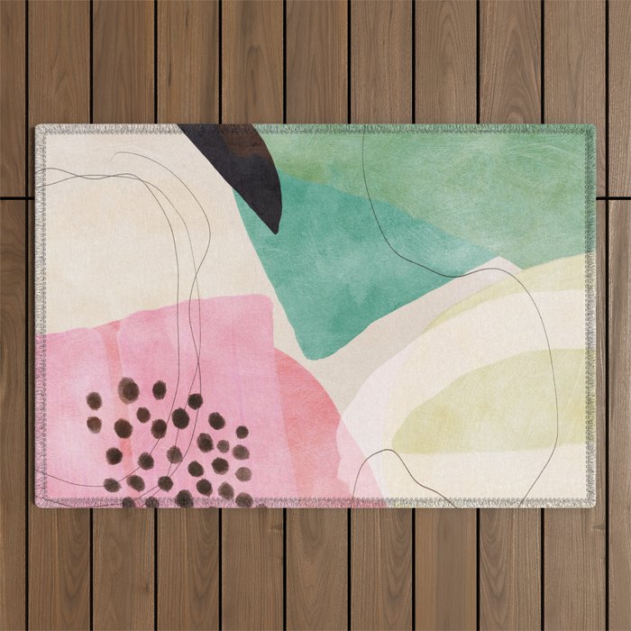 mid centruy organic shapes spring 21 /4 Outdoor Rug Gallery Image 1