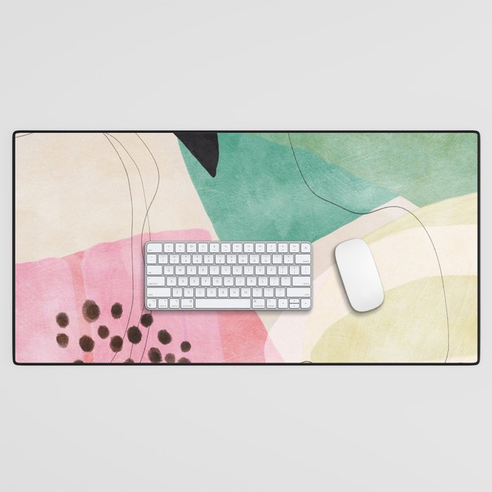 mid centruy organic shapes spring 21 /4 Desk Mat Gallery Image 1