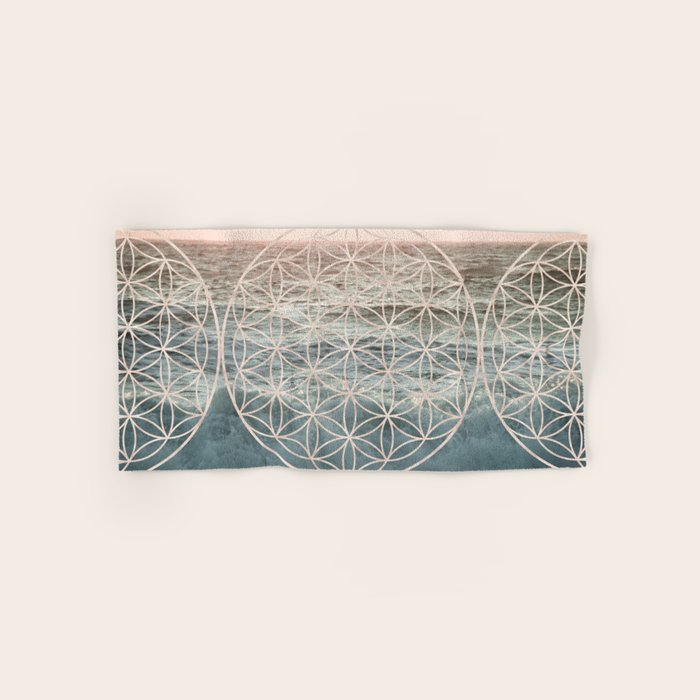 Mandala Flower of Life Sea Bath Towel Gallery Image 1