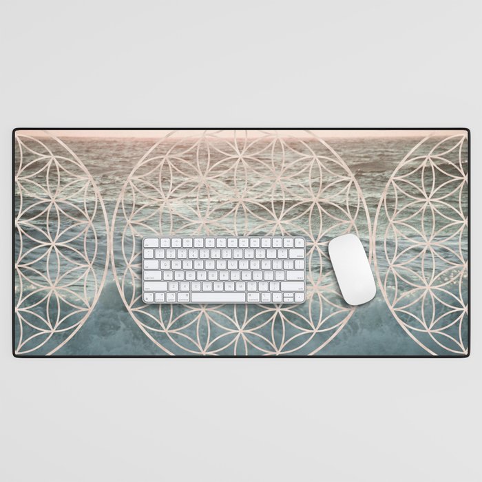 Mandala Flower of Life Sea Desk Mat Gallery Image 1