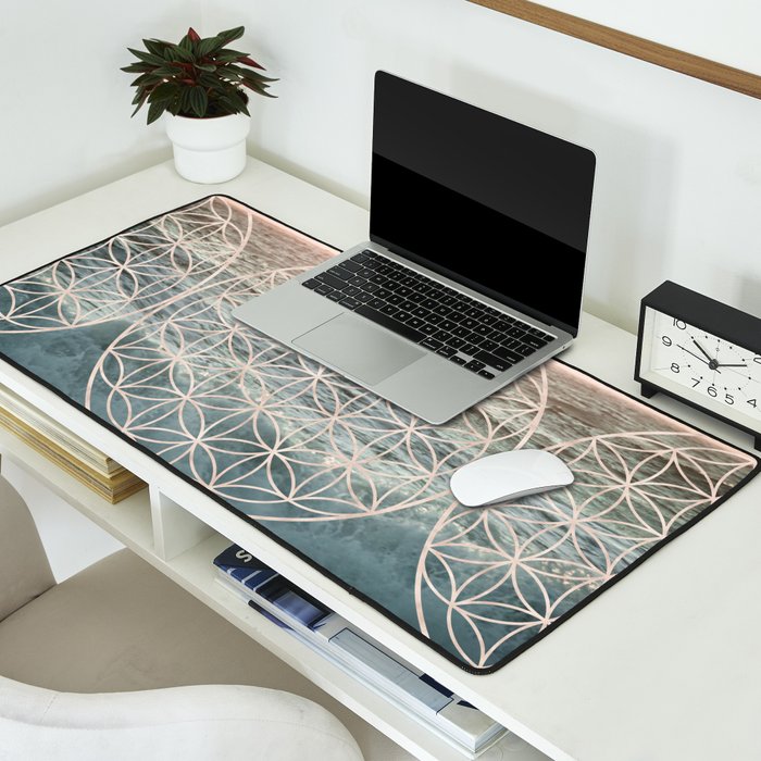 Mandala Flower of Life Sea Desk Mat Gallery Image 2